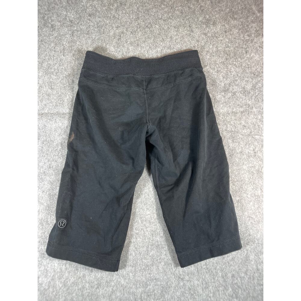 Lululemon Pants Womens 8 Black Capri Mid Rise Pull On Stretch Yoga Gym Fitness - Picture 2 of 6